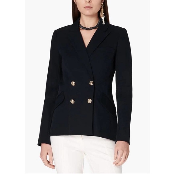 Derek Lam 10 Crosby Rodeo Double Breasted Black Blazer Jacket Size 0 - Picture 1 of 9